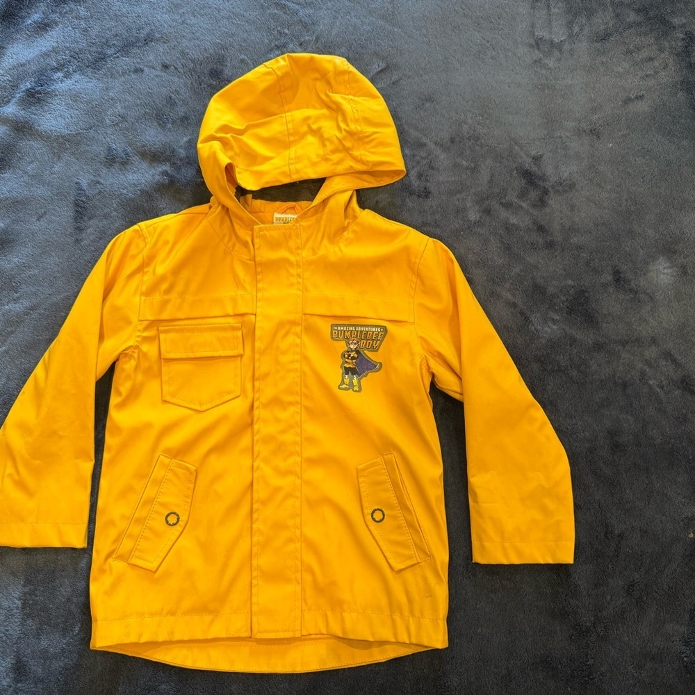 Disney yellow Bumblebee Boy raincoat size 4T
